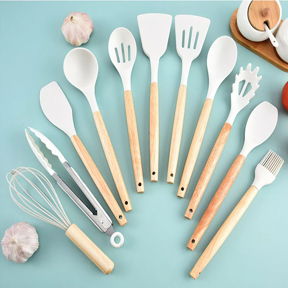 19pcs Set Non-Stick Silicone Kitchen Utensil Spatula Spoon Cooking Cookware Gift — image 10