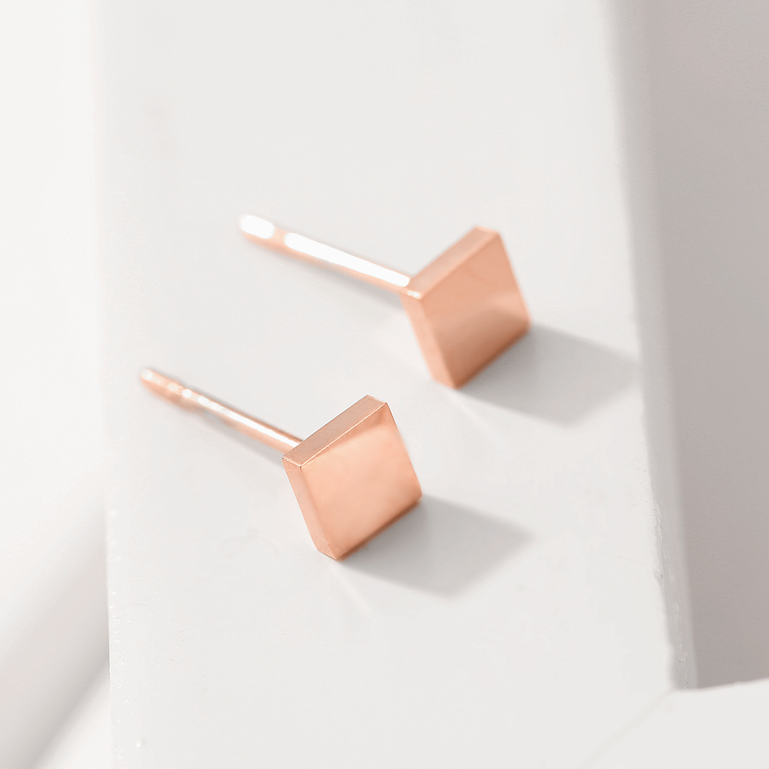 Stainless Steel Square Stud Earrings