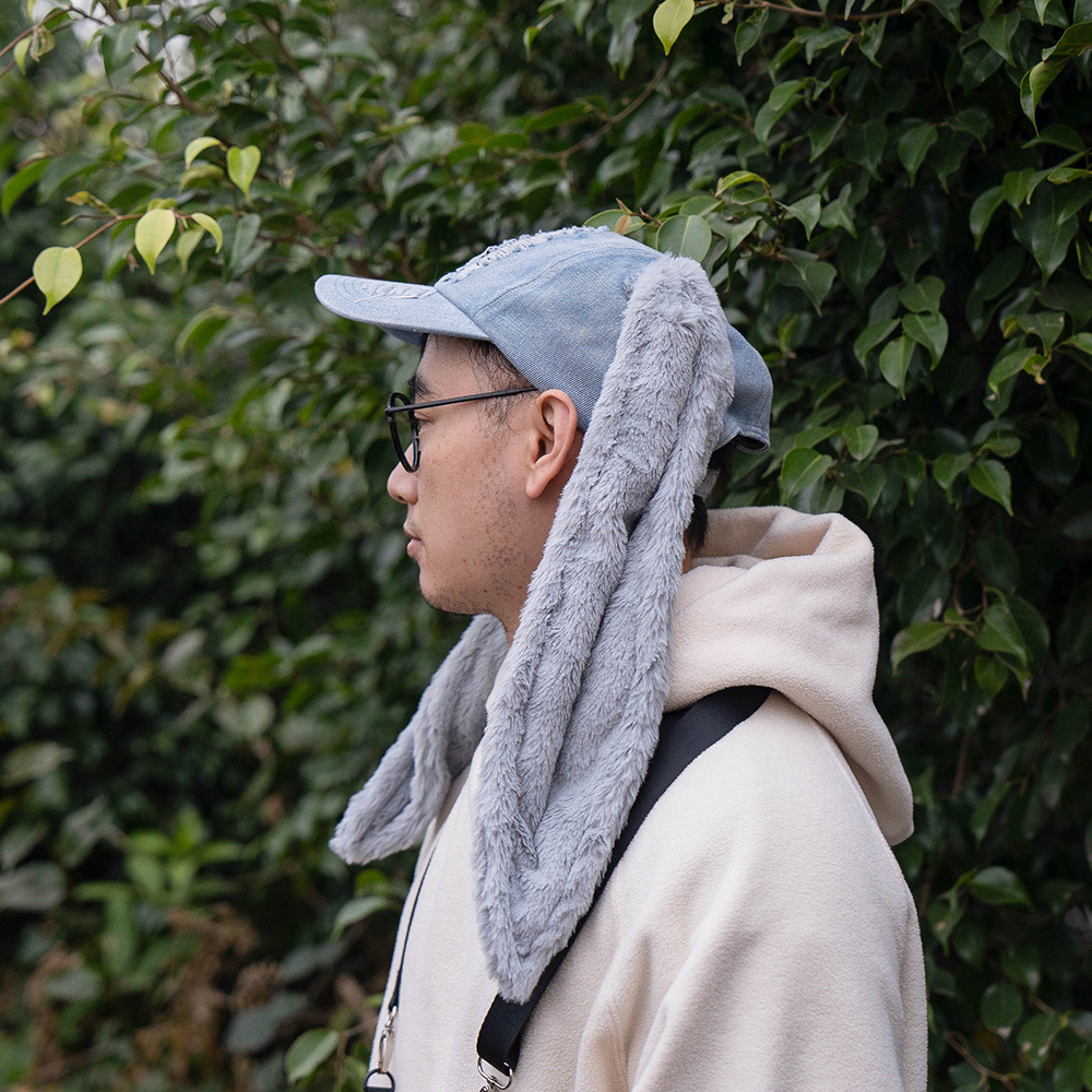Autumn And Winter Protection Hat Rabbit Ear Cowboy Plush Baseball Cap