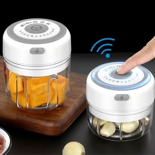 Electric 300ML Garlic Press Chopper Chili Onion Fruits Meat Mincer Blender Mixer — foto 13