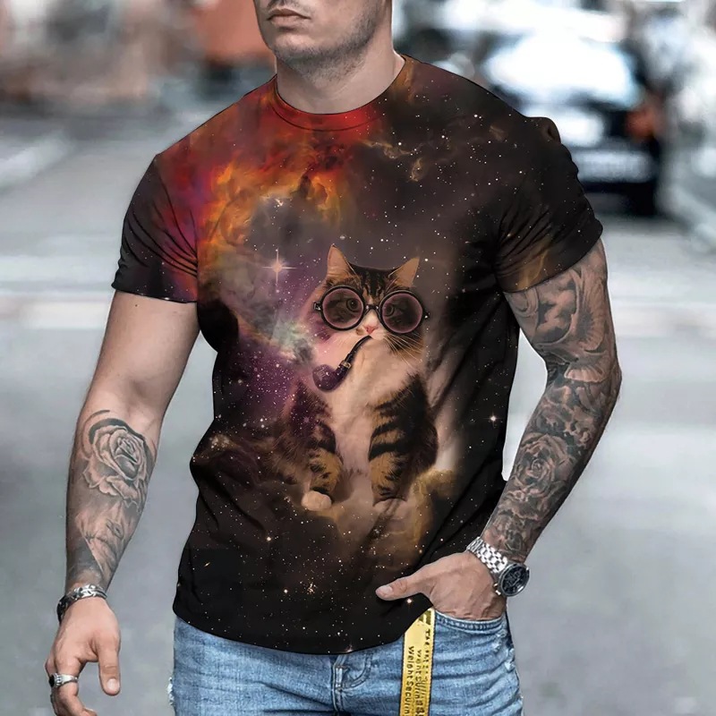Men's Fashion Casual Short-sleeved Printed T-shirt