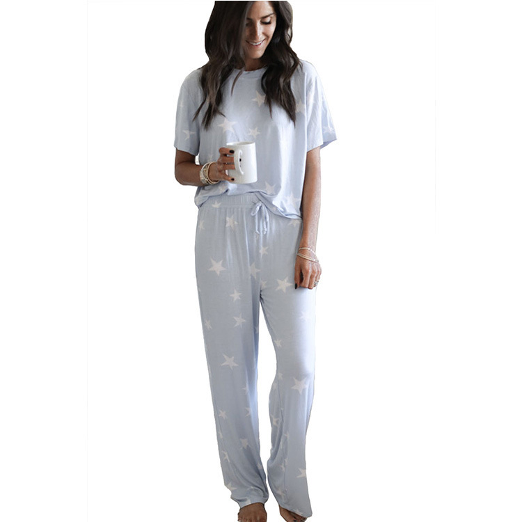 Title 4, Tweedelige loungewear met korte mouwen en print...