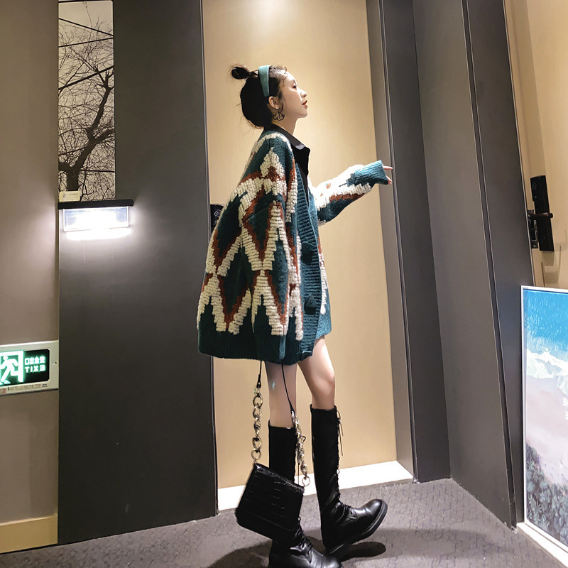 Women's Mid-length Loose All-match Knitted Jacket