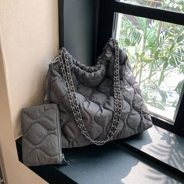Composite Bags For Women Trend Autumn And Winter New Fashion Women's Shoulder Bag Personalized Simple Korean Style Handbags Grey - Shop at LoveMi