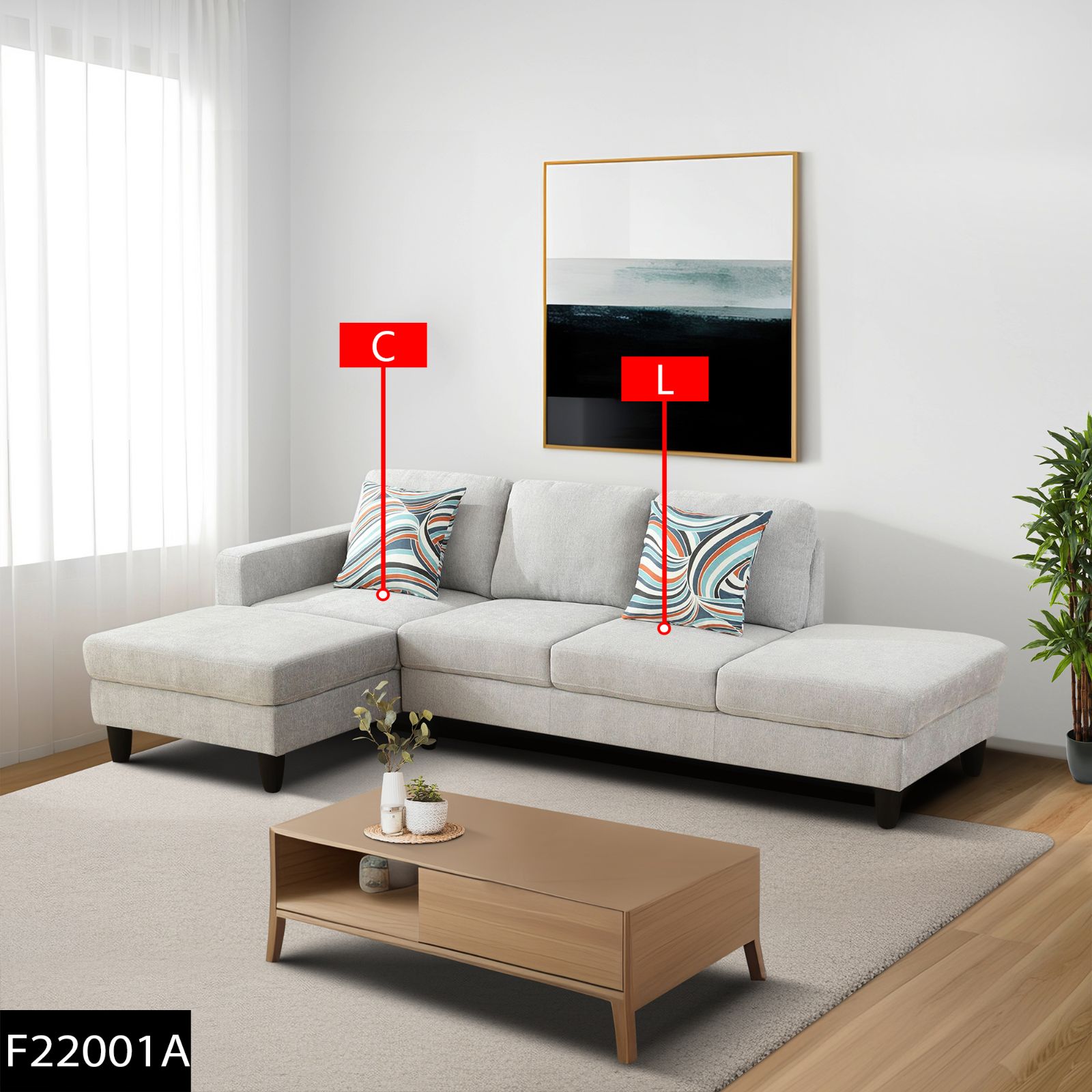 Self Pickup Only--Grey White Lint 2-Piece Couch Living Room Sofa Set