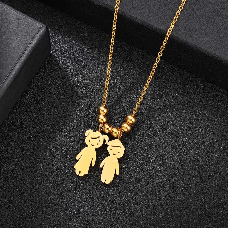 Family series stainless steel women's Necklace