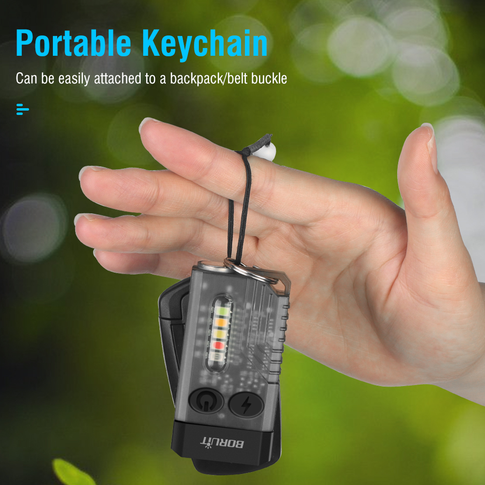BROUIT Mini Pocket LED Flashlight Magnetic EDC WorkLight Torch Rechargeable Lamp