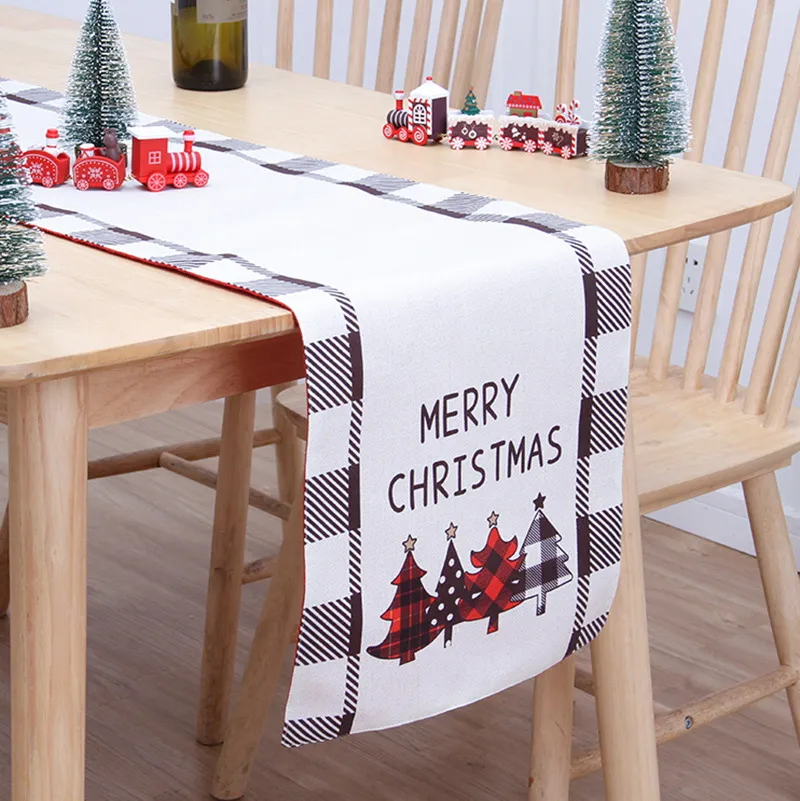 Christmas Table Flag Double Printing Snowman Table Mat – image 3