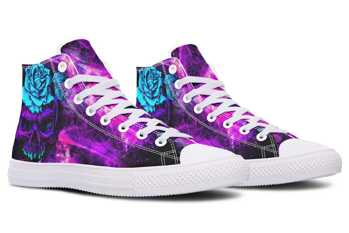 Men's And Women's Fashion Color Printing High-top Canvas Shoes
