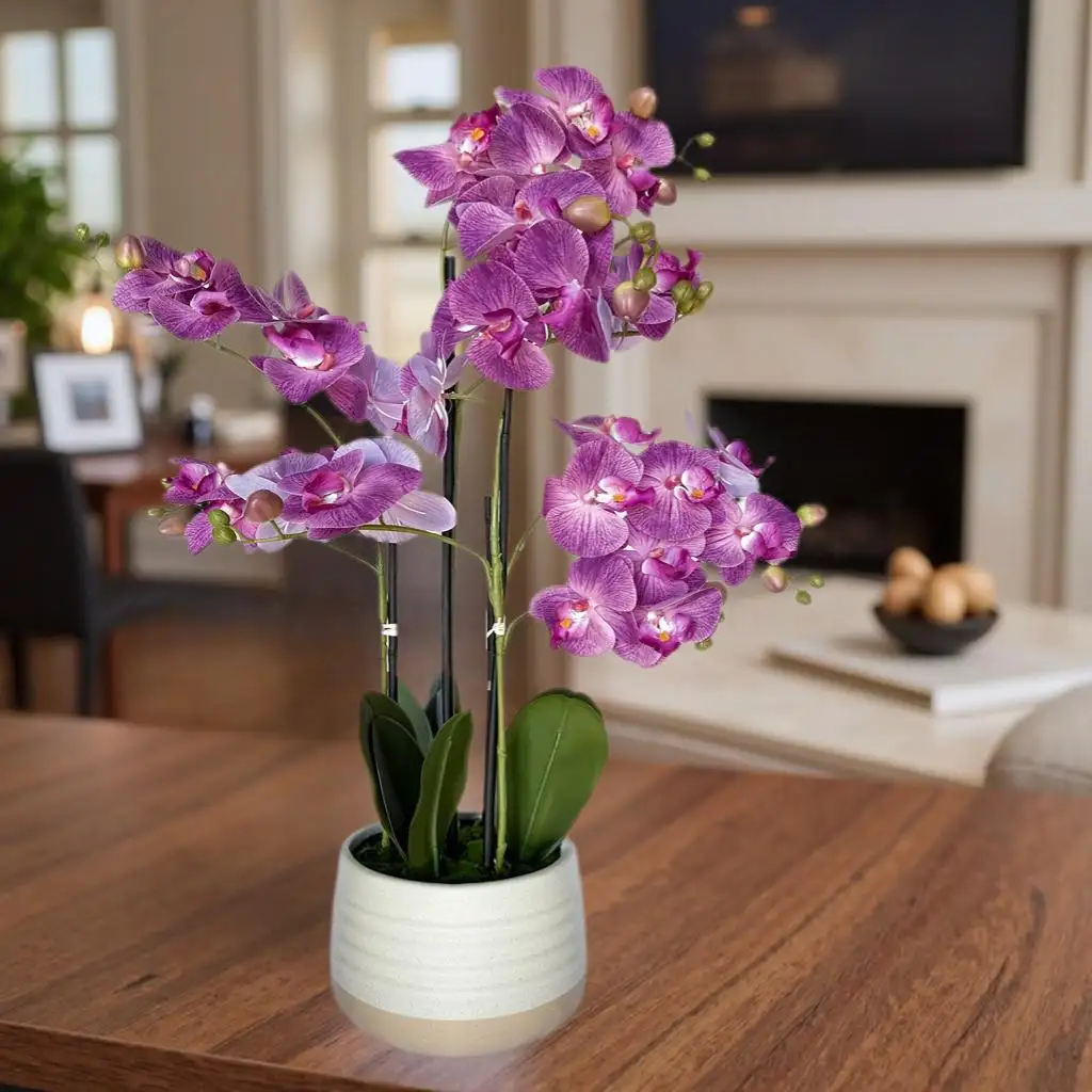 Artificial Potted Orchid Faux Arrangement