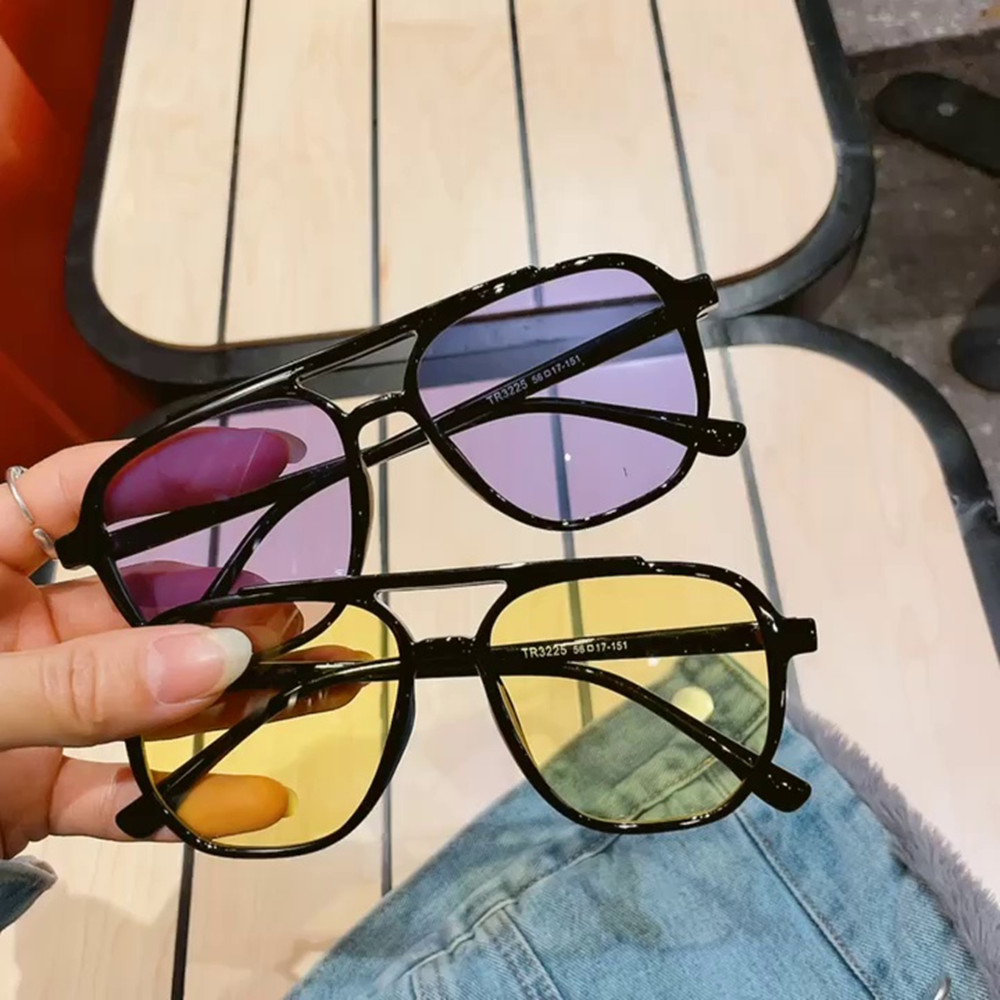 Retro TR Transparent Yellow Sunglasses Handsome - Image 3
