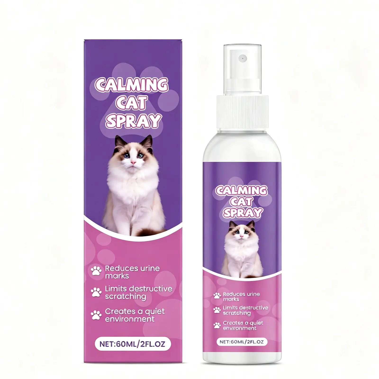 Calming Cat Spray, 60ML Natural Anxiety Relief