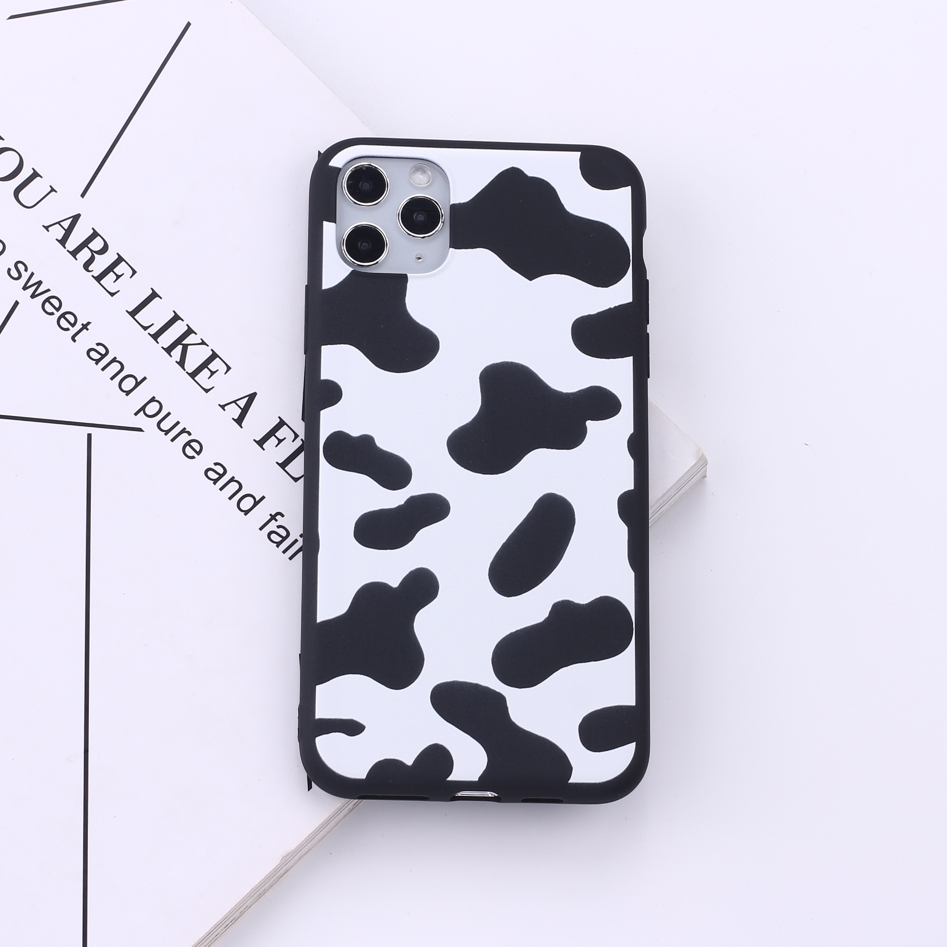 Title 7, Black border cow spots mobile phone soft shell ...