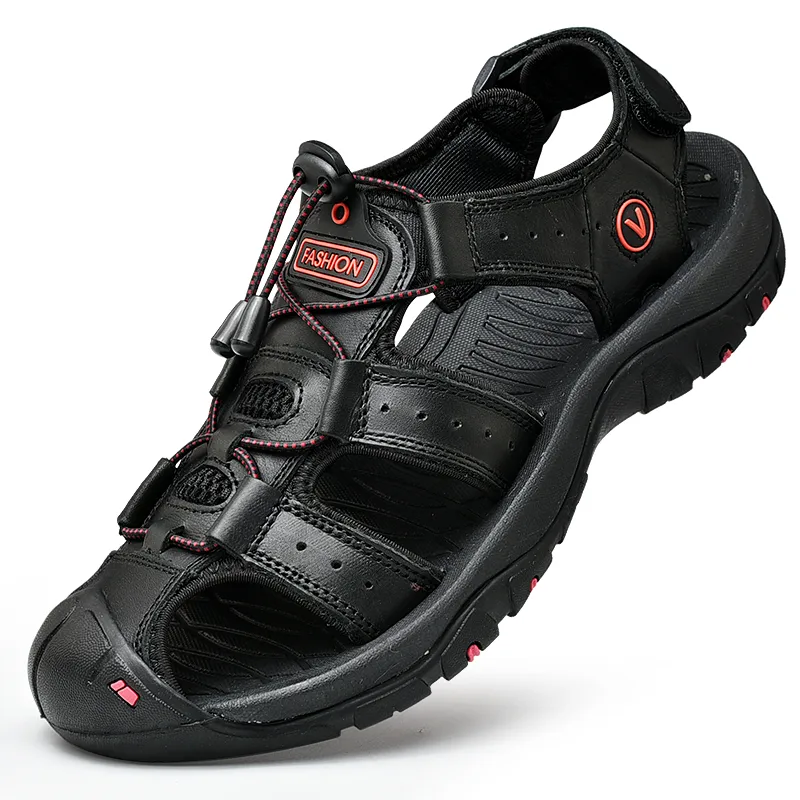 Sandals Men's Trendy Leather Toe Slippers Outdoor Sports Casual