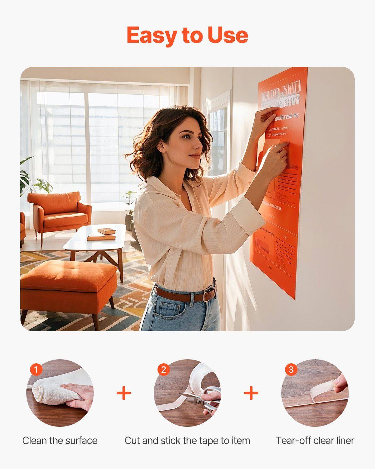 Strong Adhesive, Waterproof, High Temperature Resistant, Long-lasting Double-sided Tape, A Must-have For Home DIY And Office Use. 8