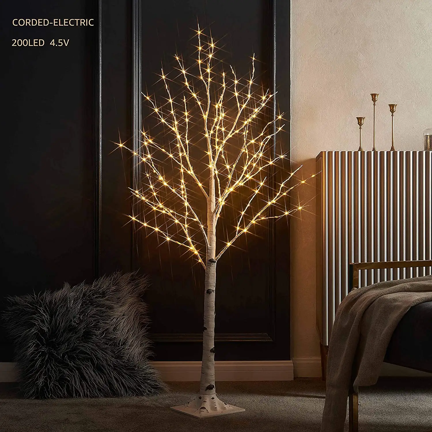 Nordic-style Birch Tree LED Decorative Light, Holiday Ambient Light, Artificial Tree Trunk Design, A Must-have Warm And Cozy Holiday Decoration For Living Rooms