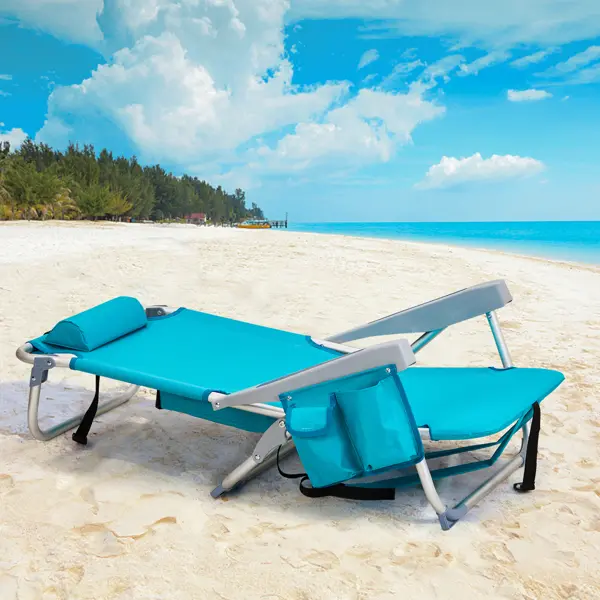 63x65x82cm Short Oxford Cloth Silver White Aluminum Tube Bearing Beach Chair Mint Green