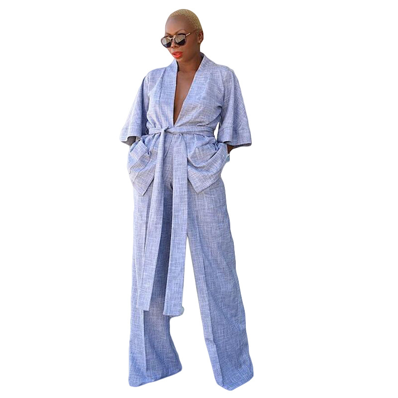 Shirt Underpants Two Piece Belt Loungewear