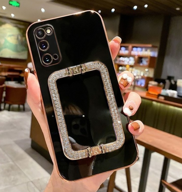 Women’s Fashion Simple Diamond Bracket Phone Case