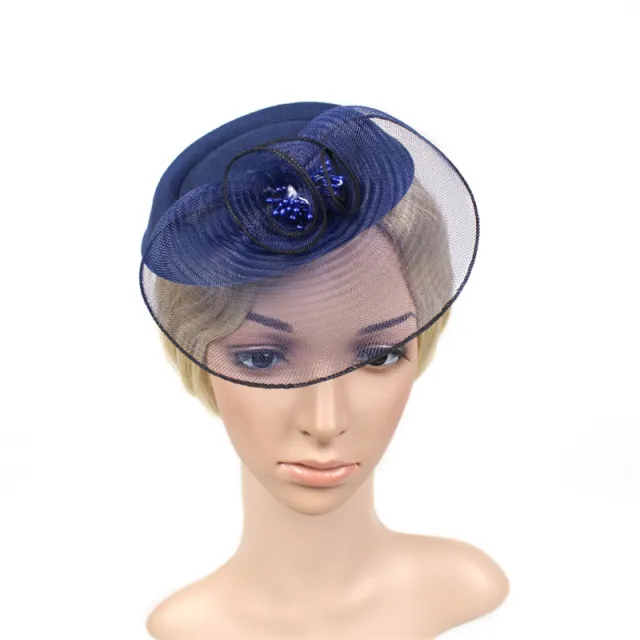 Stewardess Little Topper Prom Banquet Bride Bridesmaid Headwear Navy - Shop at LoveMi