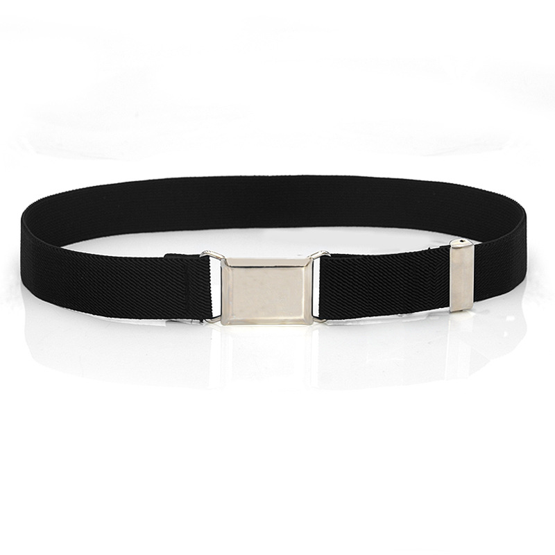 Boys And Girls Elastic Band Monochrome Pants Belt