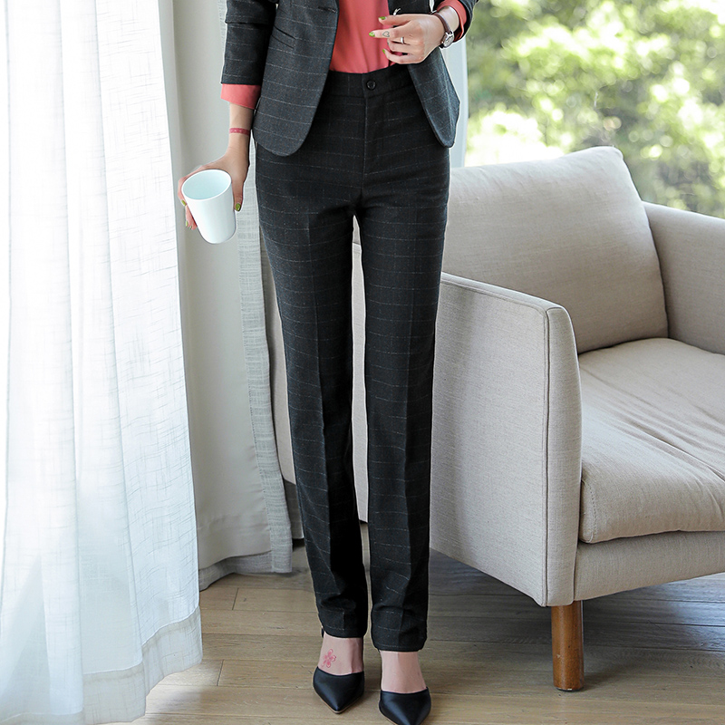 Title 6, Plaid Straight Work Formal Wear High Waist Loos...