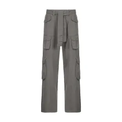 Retro Grey Work Jeans For Women European-american Style - Grey - View 1