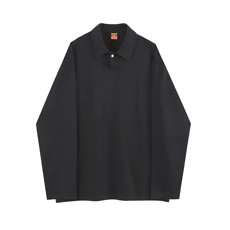 Men's Solid Color Lapel Long Sleeve Bottoming Shirt
