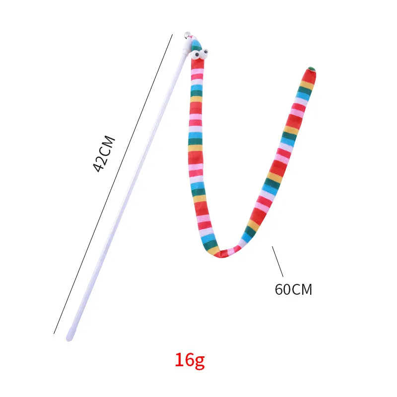 Cat Wands Plush Cat Teaser Toy With Cute Shape And Vivid Color Interactive Cat Toys For Cat And Kitten - Rainbow