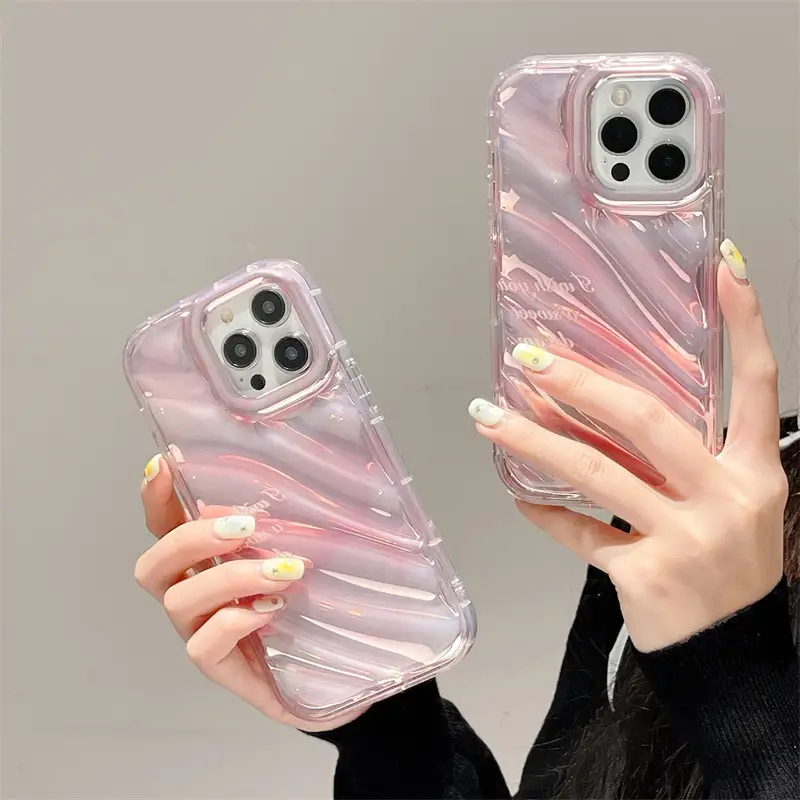 3D Inside Wave Halo Staining Cute Phone Case