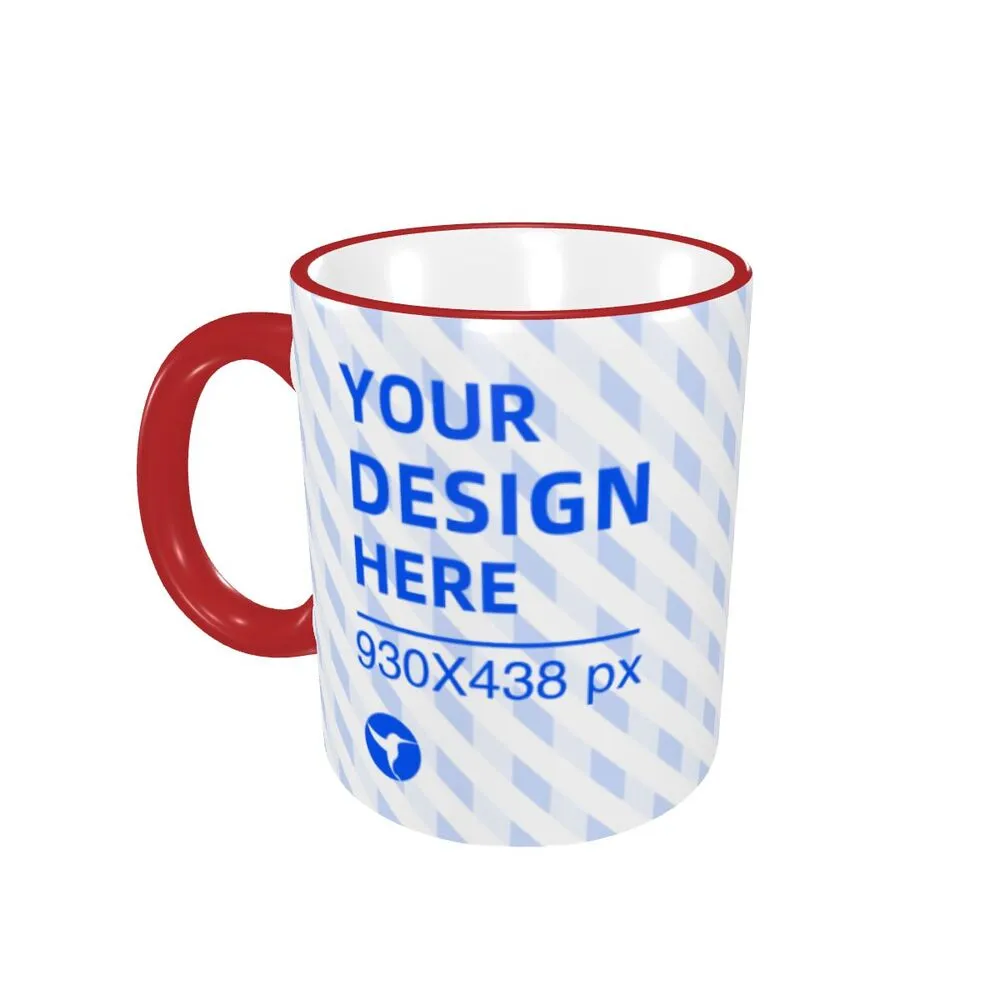 Eco-friendly Ceramic Comfortable Handle Edge Color Mug - Red