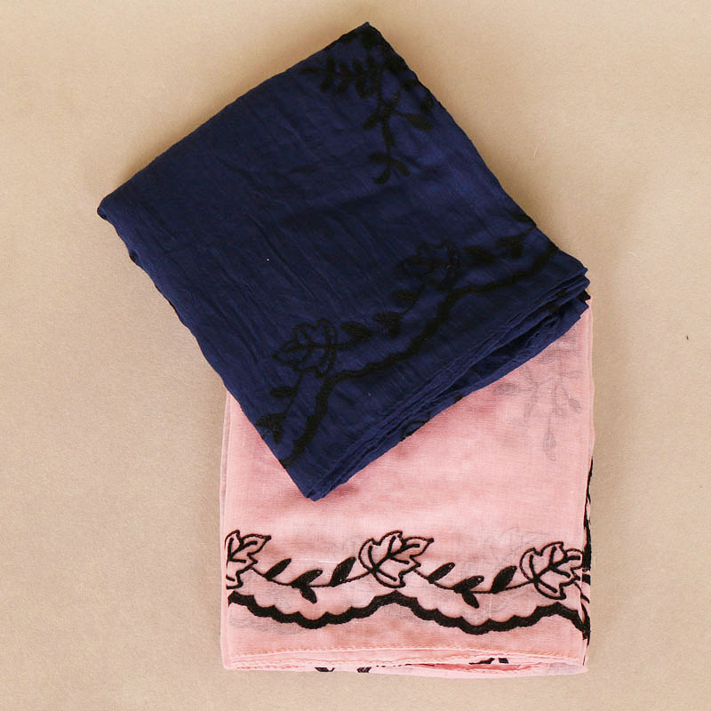 Cotton Embroidered Long Scarf For Indian Women