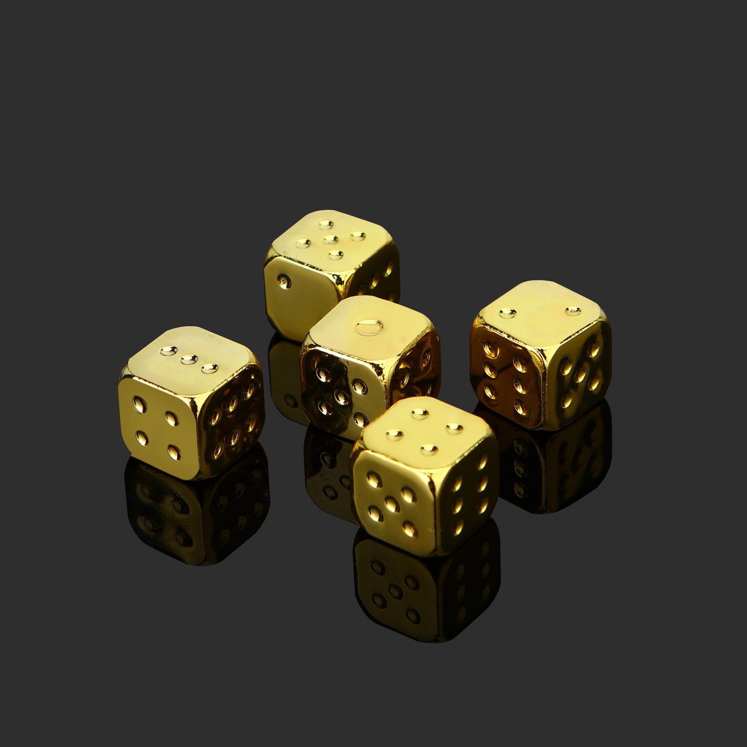 Gold solid color dices