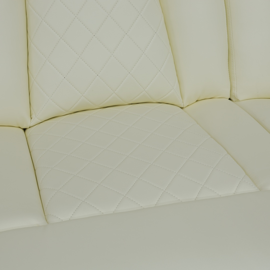 Pickup Only--White Breathing Leather 3-Piece Living Room Recliner Sofa Set