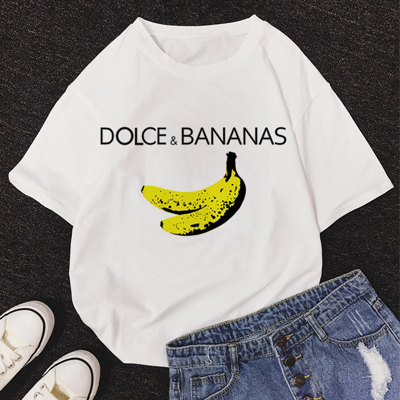 Title 5, Sunflower Dolce Banana Print Short Sleeve Ladie...