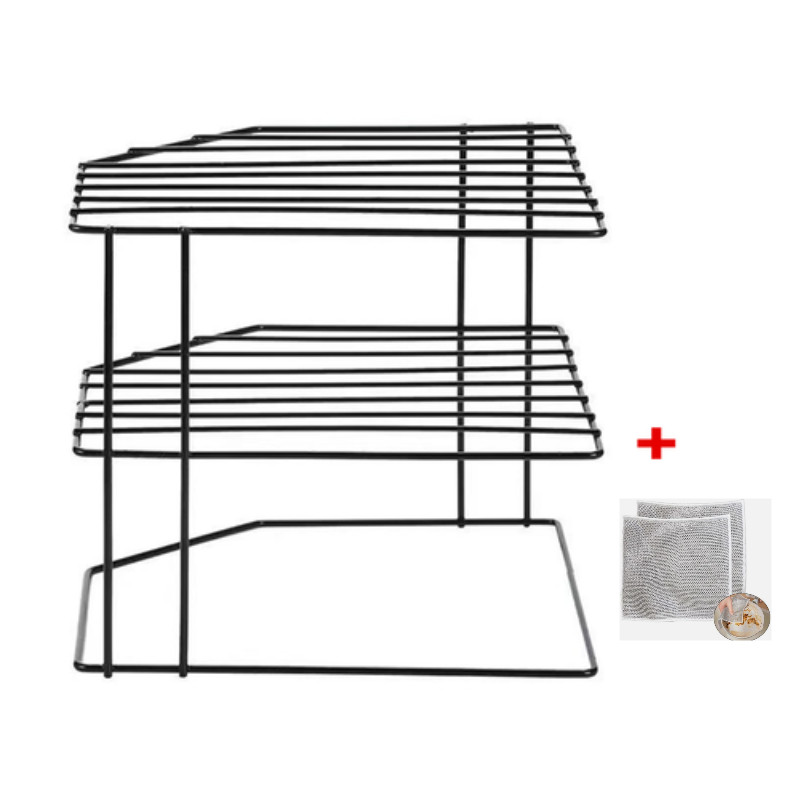 Multifunction 3 Tier Corner Plate Kitchen Cupboard Organiser Tidy Storage Rack - Image 1