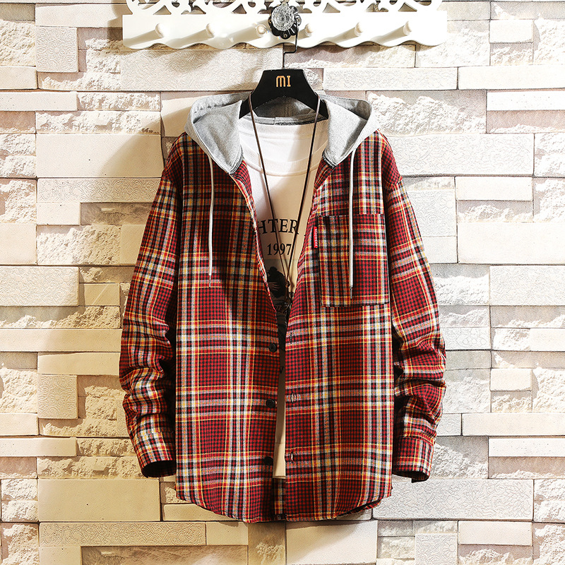 Title 2, Casual hooded plaid shirt