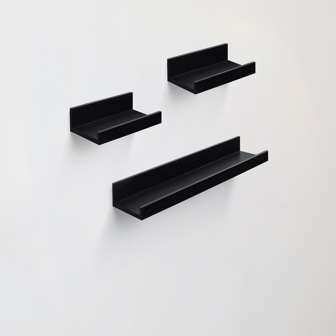 Schweberegale 23,62 cm, Wandmontierte Holzregale für Badezimmer, Schlafzimmer, Wohnzimmer, Küche, Hängeregal zur Aufbewahrung von Büchern, Dekoration mit unsichtbaren Halterungen, Schwarz_voghion.com