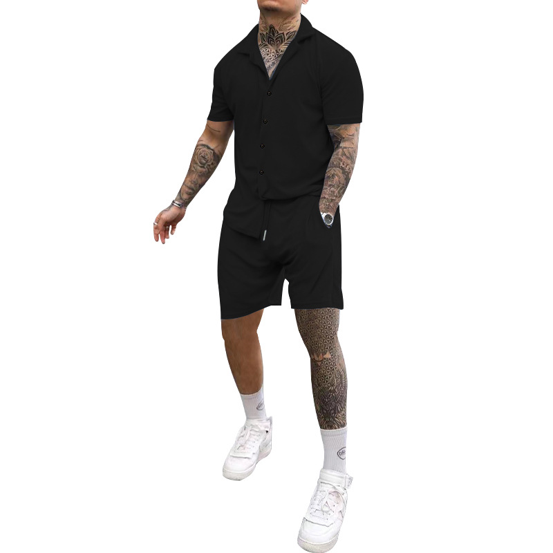 Men's Casual Fashion Cozy Short-sleeved Loose Two-piece Suit