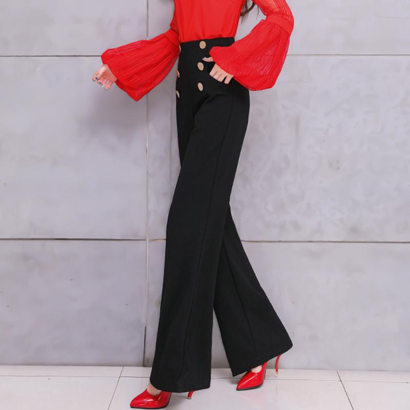 Title 1, High Waist Straight Drape Loose Fit Casual Trou...