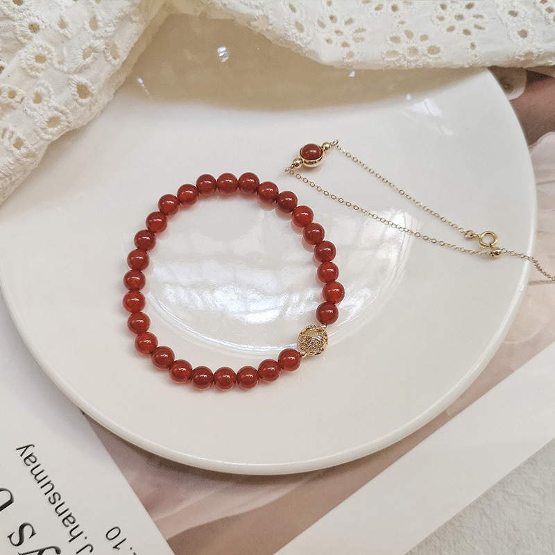 Title 4, Rotes Achat Doppel Kristall Armband für Damen. ...