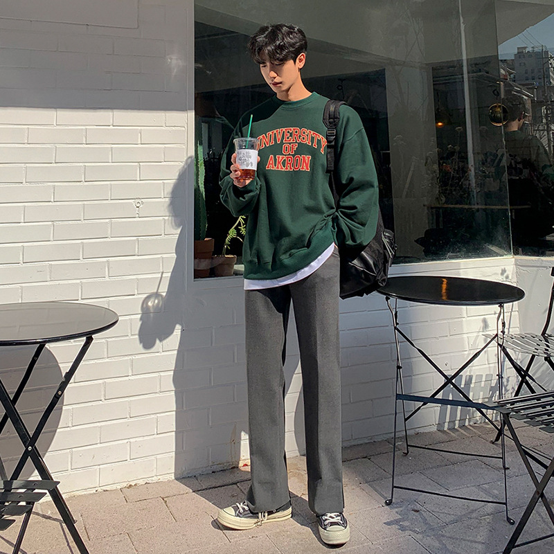 LETTERPRINT PULLOVER THICKENED BASE SHIRT