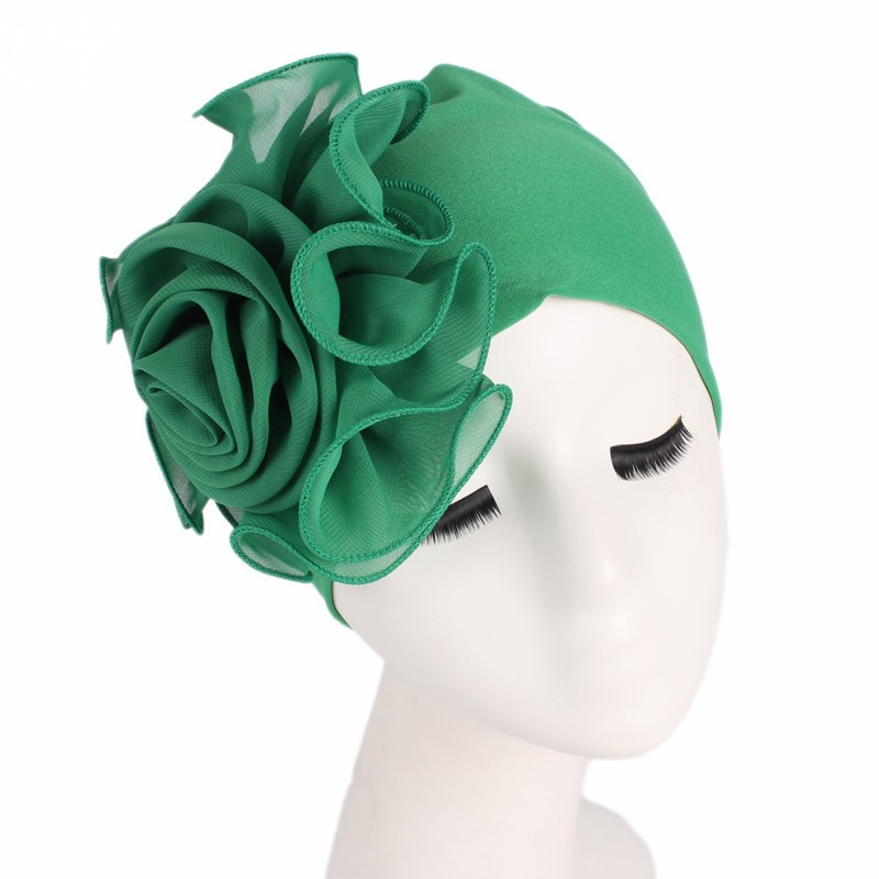 Title 2, Side big flower elastic bandana hat