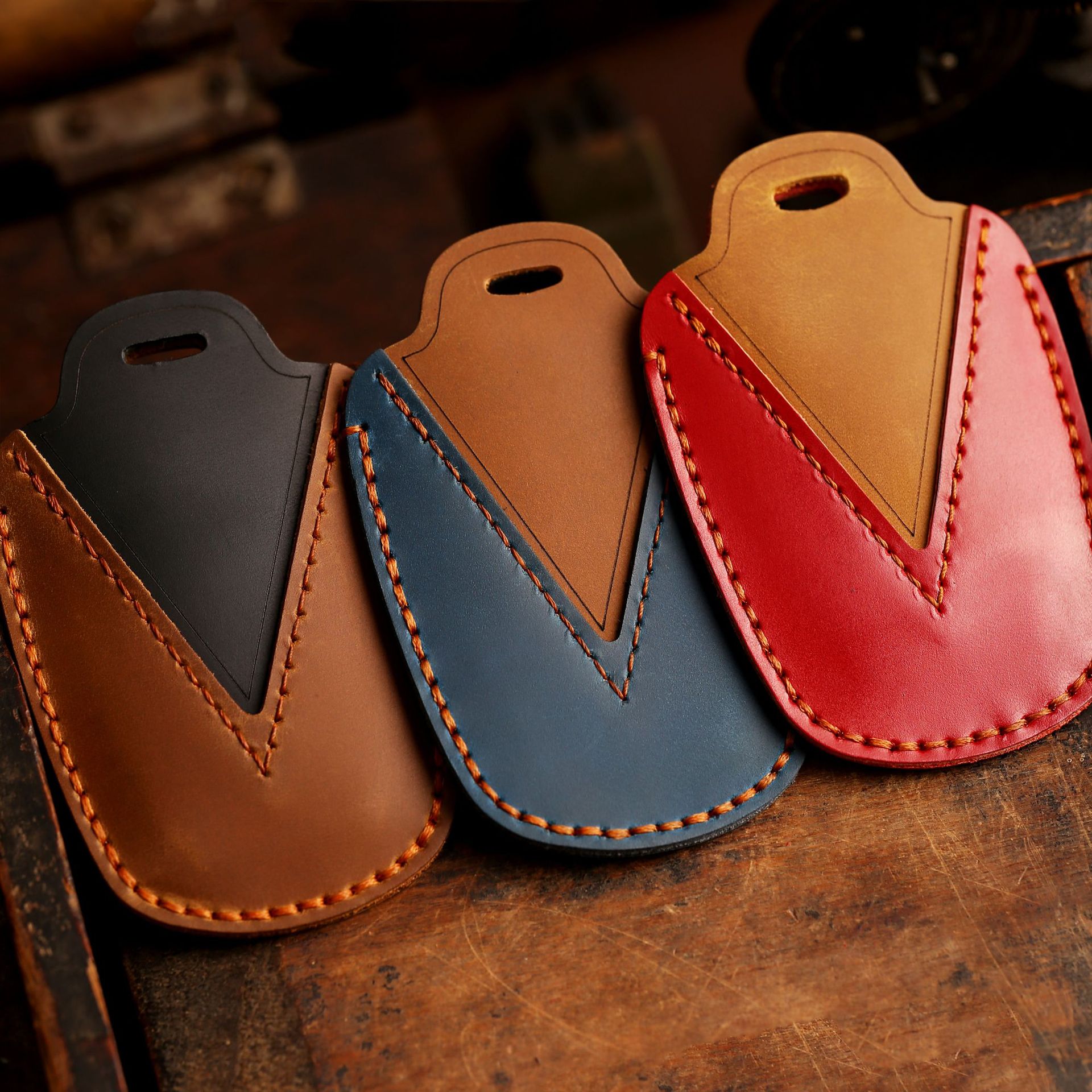 Leather Car Key Case Crazy Horse Leather — foto 7