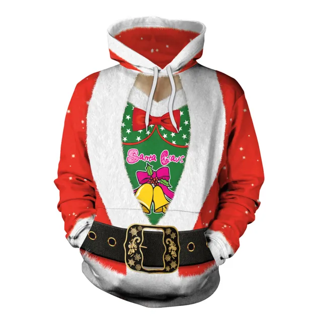 Christmas Women's Loose Versatile Hooded Creative Digital Printed Sweater Performance Dress Sb101015 Xl - Shop at LoveMi