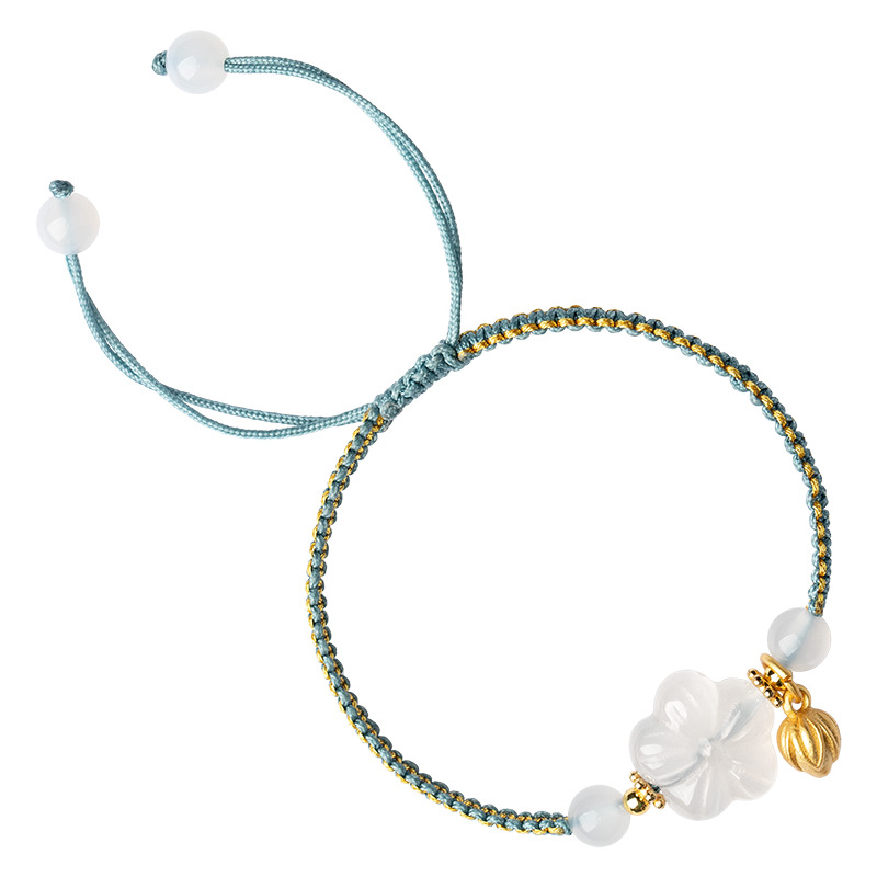 White Agate Plum Blossom Niche Bracelet