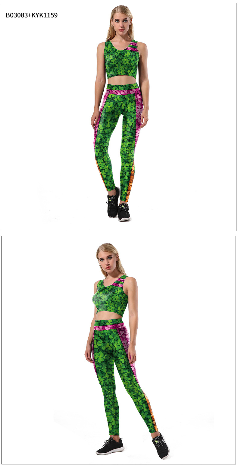 Title 2, Saint Patricks Day Digital Printed Yoga Suit S...