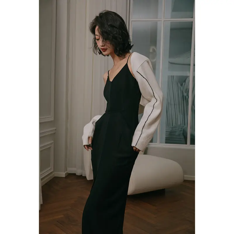 Women's Acetate Sling Slit Pencil Dress