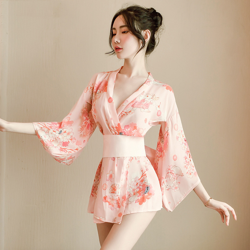 Title 6, Female Sakura Cat Kimono Pajamas Temptation Uni...