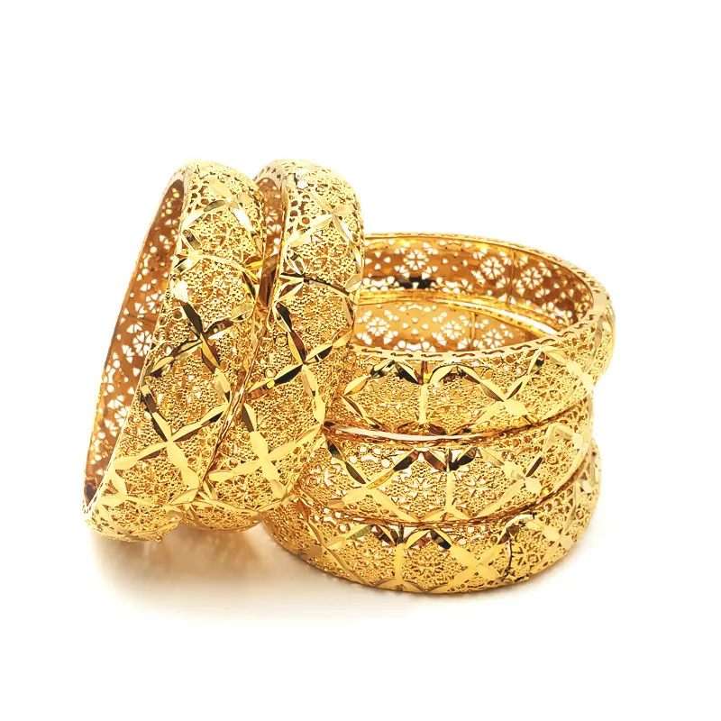 Gold Plated Openwork Copper Bracelet Ethiopia